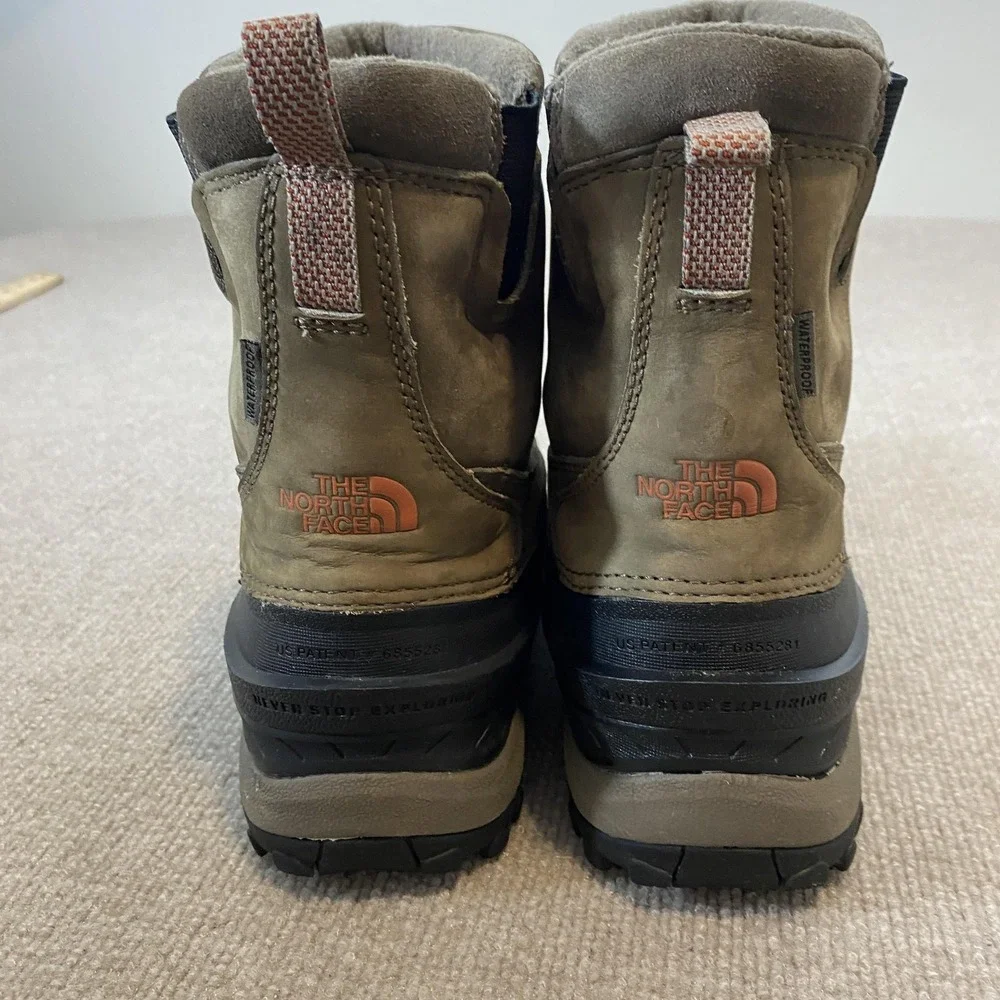 The North Face Snow Boots Mens Size 10 Brown Nubuck Waterproof Insulated Ankle